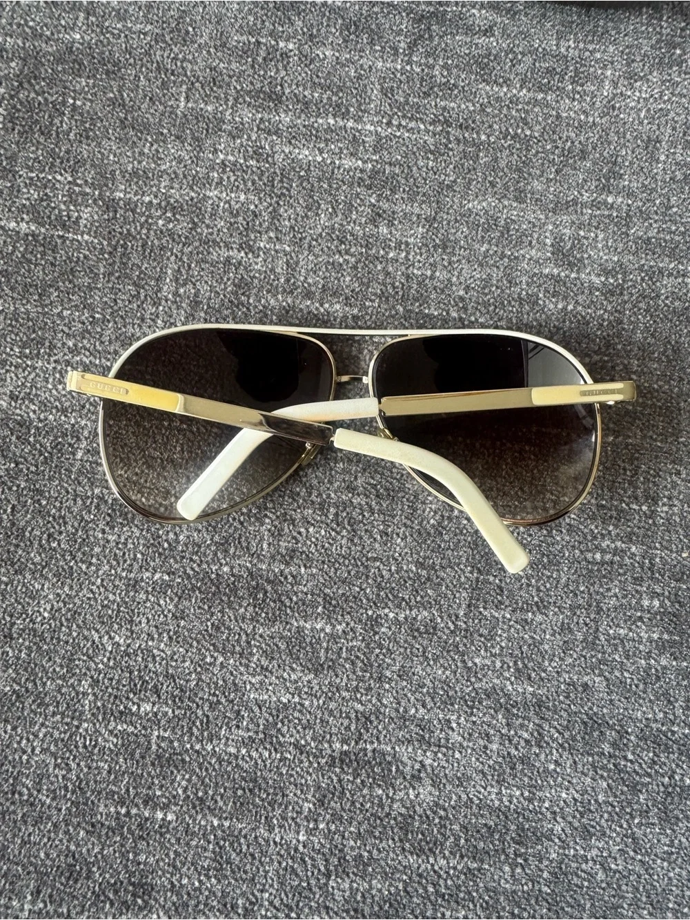 Gucci gold /creamSunglasses with Brown Gradient Lenses
